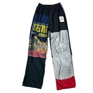 Reworked RCYCLD Graphic T-Shirts Patchwork Upcycled Pants  Size S  Pull-on